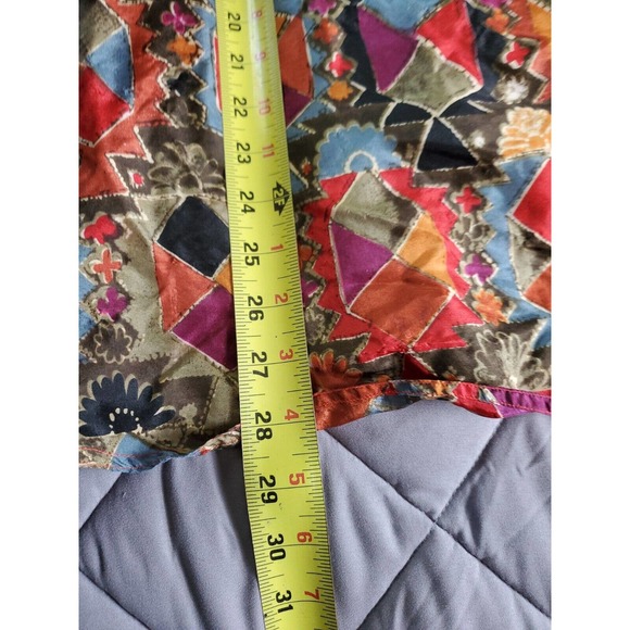 Vintage Details Express Silk Short Sleeve Button Down Medium Shirt Geometric... - Picture 10 of 12